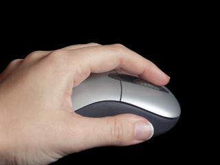 wireless mouse with hand