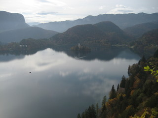 reflections in lake bled