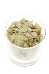 traditional chinese medicine - sliced ginseng (panax ginseng)