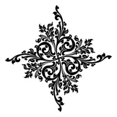 Fototapeta na wymiar abstract floral decorative element in black color vector illustr