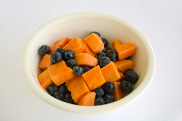 fruit salad papaya and blueberry