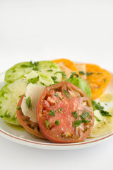 sliced heirloom tomato salad