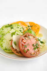 sliced heirloom tomato salad