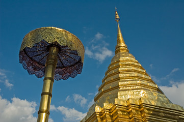golden stupa, chiang mai, thailand