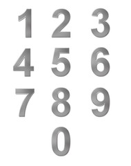 zahlen silber metallic