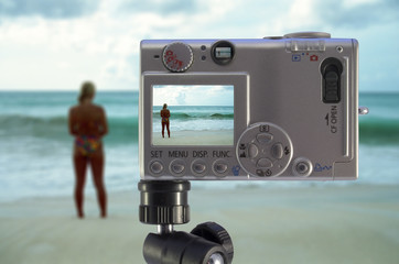 camera at the beach