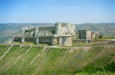 castle - krak des chevaliers - obrazy, fototapety, plakaty