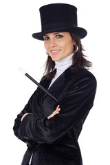 attractive business woman with hat