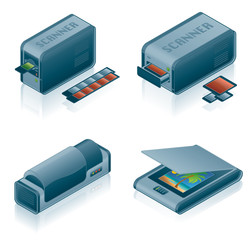 computer hardware icons set - design elements 5h