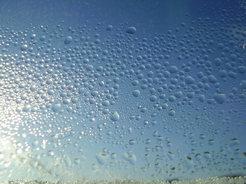 drops of water on a windowpane