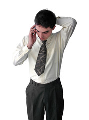 young businessman talking on the phone