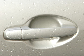 wet car door handle