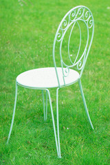 green garden chair
