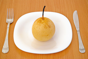 pear on a plate