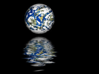 planet earth reflection