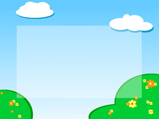 Naklejka premium cartoon spring with cloud