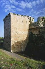 tower of castle  krak des chevaliers - obrazy, fototapety, plakaty