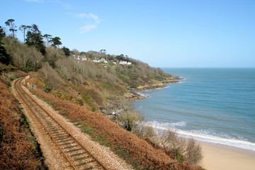 Fototapeta premium the cornwall coast railway line to st. ives.