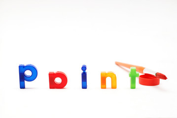 paint letters and brush 2