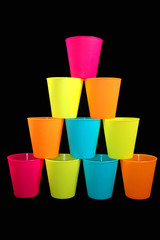 multi coloured cups