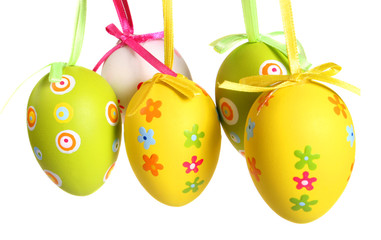 easter eggs painted, isolated in white. - 2627108