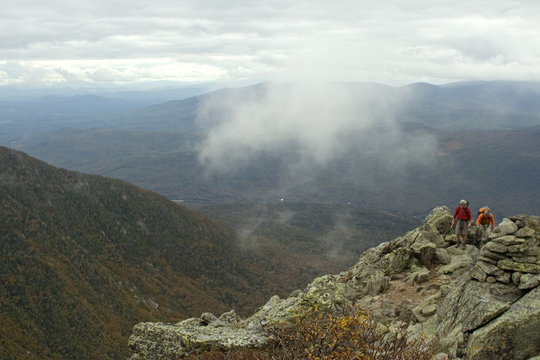 hiking above ravine