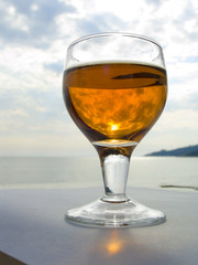 glass with a wine