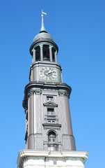 steeple with clock hamburg