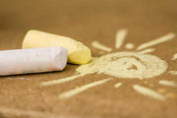 sidewalk chalk closeup