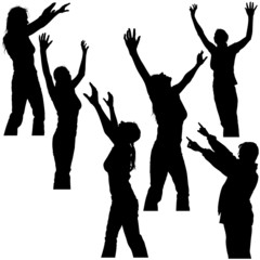 hands up silhouettes 2