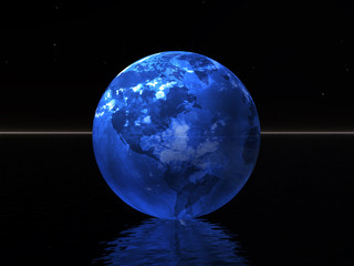 blue world in night