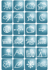 boutons saison voyage météo