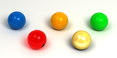 colored balls group on white