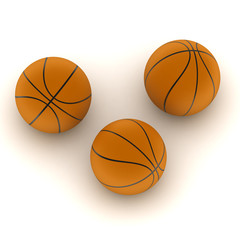 three sport balls isolated on withe