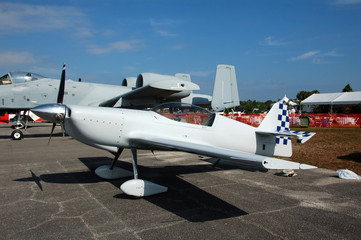 light acrobatic airplane in gray color