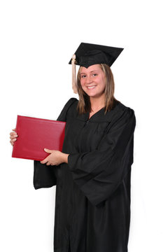 holding the diploma
