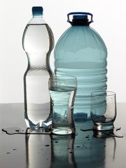 bottles of minerale water