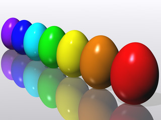 easter eggs. rainbow
