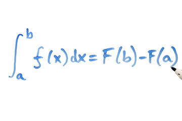 writing a mathematical equation on a whiteboard.