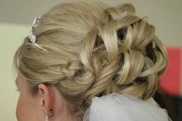 blond hair up do curl wedding bridal