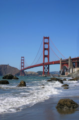 golden gate bridge beach view