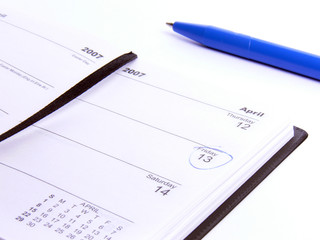 calendar and pen