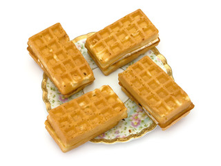 four cakes on plate