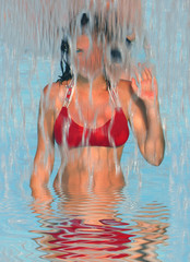 sexy girl in waterfalls