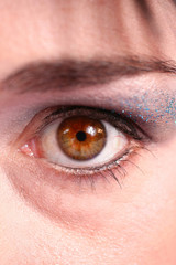 closeup of woman eye