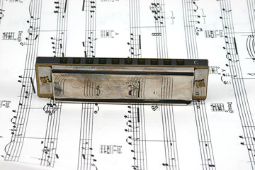 harmonica on sheet music