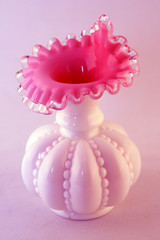 beautiful intricate pink flower vase