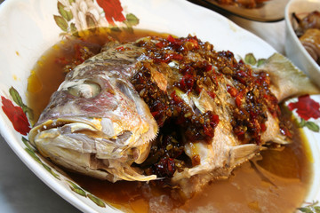 fish on a plate