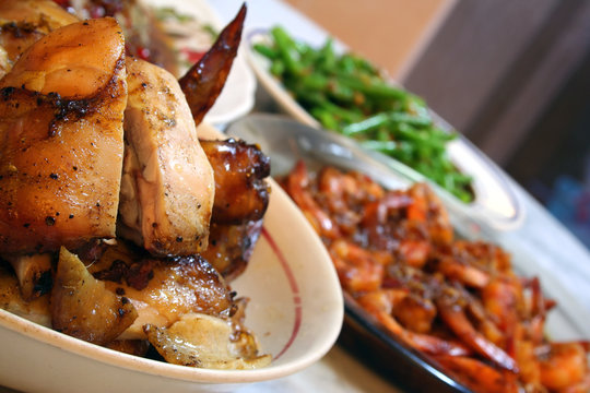 chicken on a platter