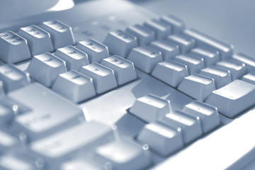 keyboard buttons blue tone
